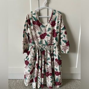 RuffleButts poinsettia twirl dress